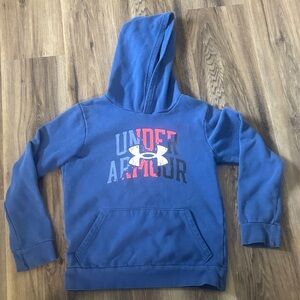 Under Armour Kids Hoodie in Blue with Red Logo
